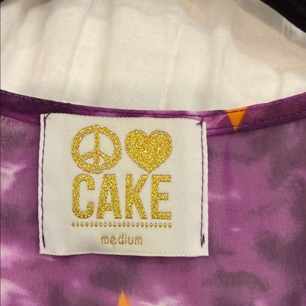 Cake Purple Tie-Front Star Print Bodysuit - Picture 3 of 4
